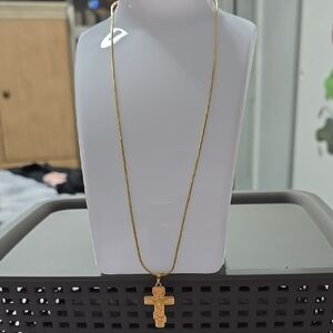 Gold Cross Pendant Necklace